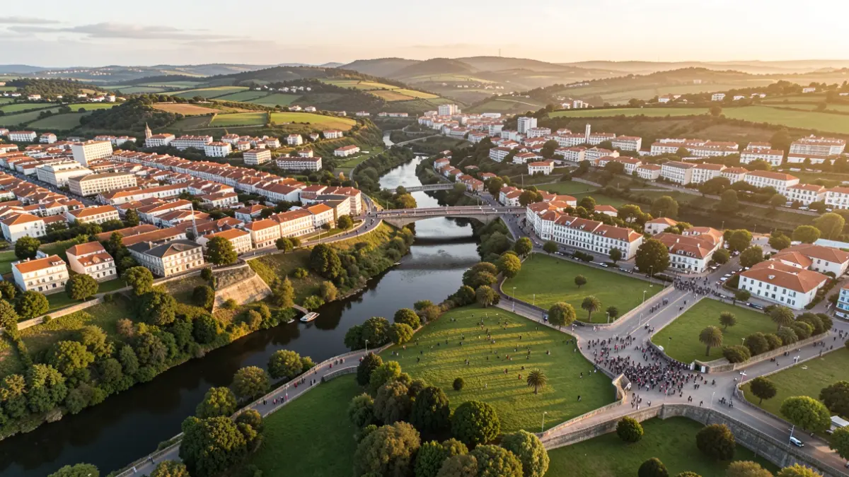 Imagen genérica: portugal, con áreas urbanas y espacios verdes.