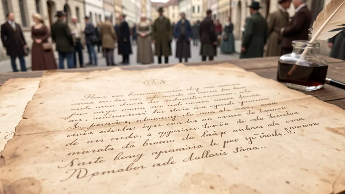 Imagem genérica de um documento histórico antigo com texto manuscrito em português.