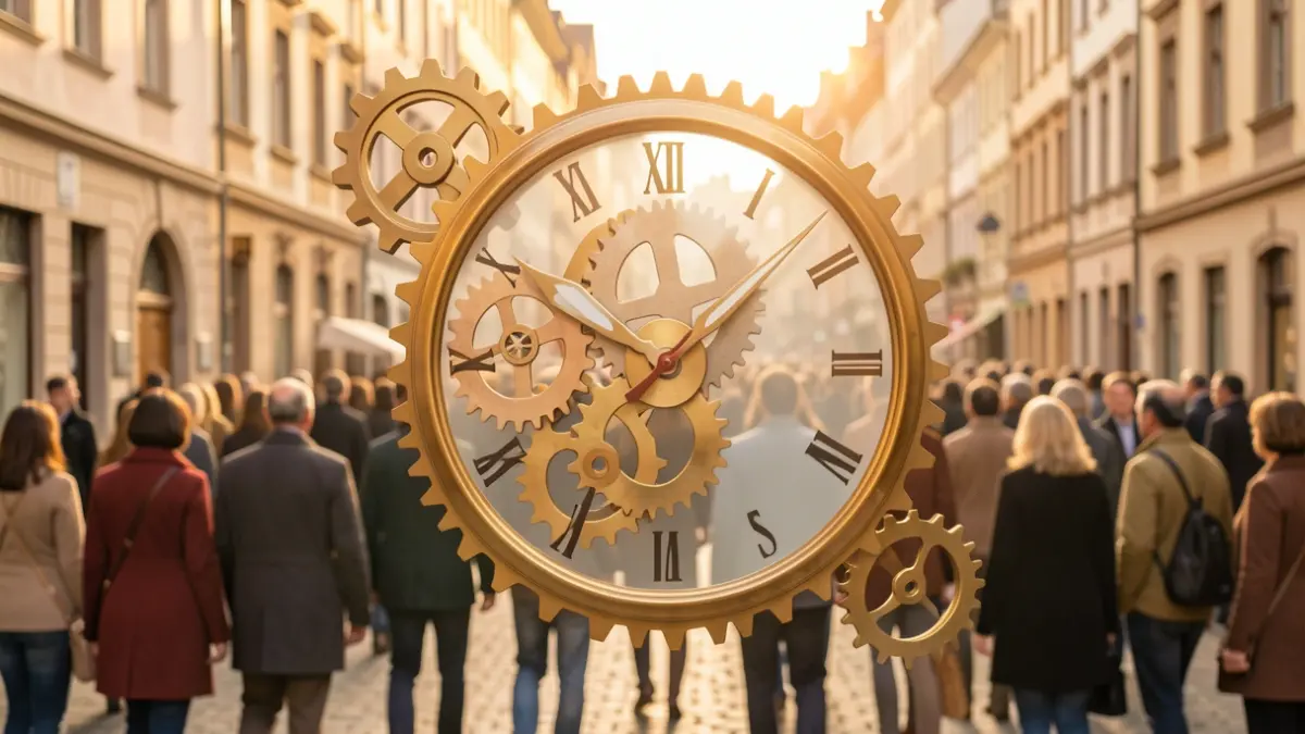 Generic image of symbolic elements representing the sharing of family responsibilities and the multiplication of time.