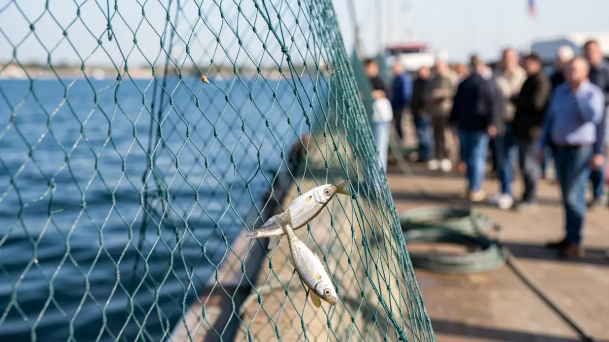 Generic image of a fishing net with fish, evoking the maritime sector and innovation.