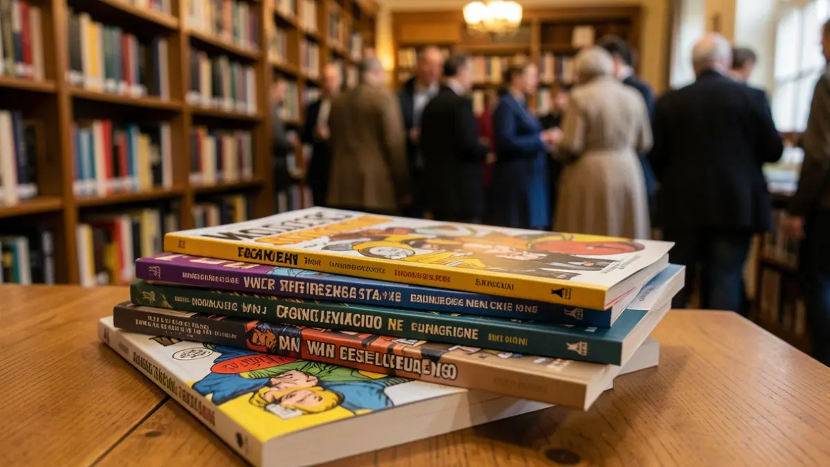 Imagem genérica de livros de banda desenhada empilhados numa mesa.