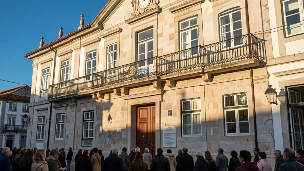 Generic image of a public building facade with an ornate balcony and afternoon sunlight.