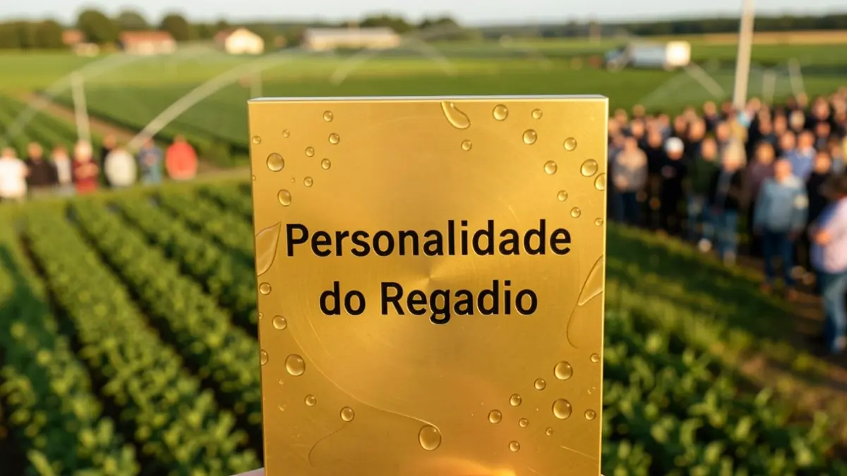 Imagem genérica de uma placa de homenagem com motivos de regadio.