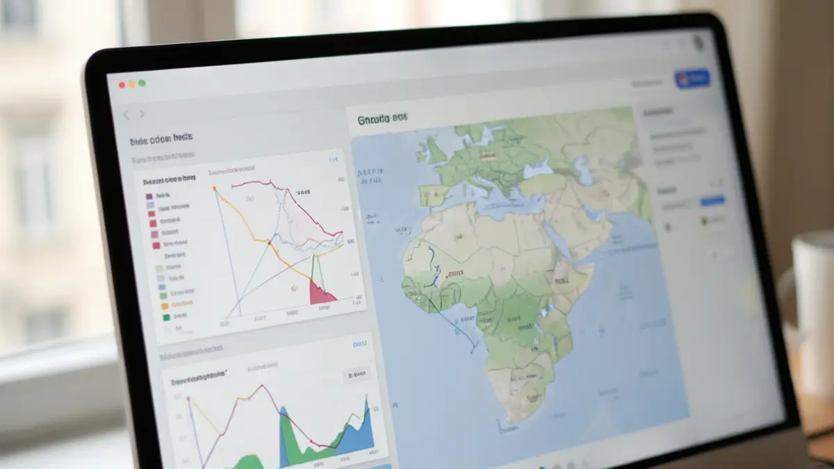 Generic image of a digital interface displaying geological risk data and maps, with a subtle overlay of the Atlantic Ocean coastline.