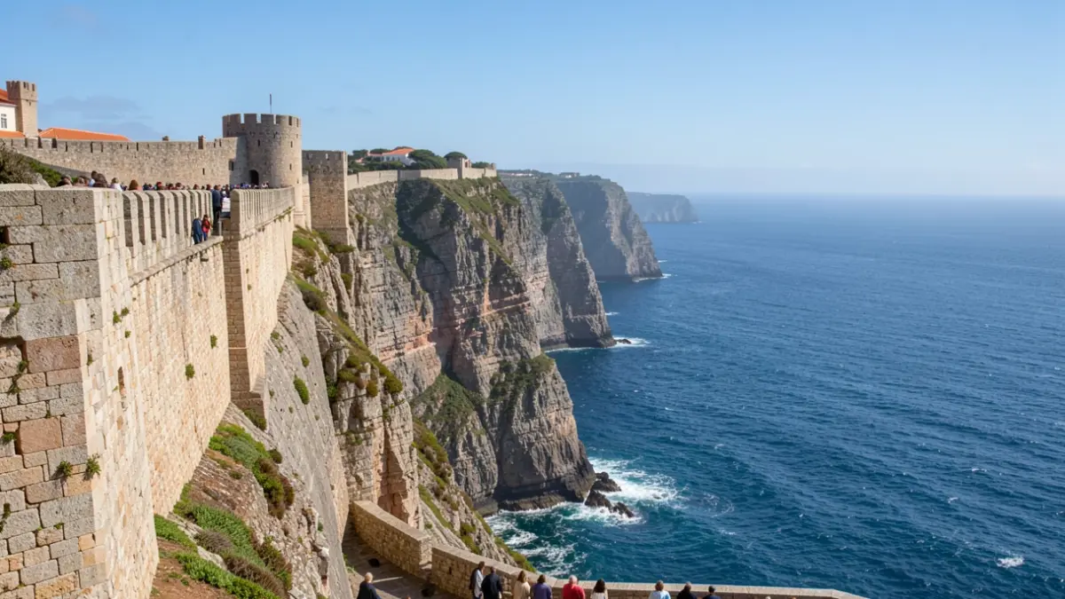Imagen de la Fortaleza de Sagres, un lugar histórico con vistas al Océano Atlántico, evocando patrimonio y conciencia ambiental.