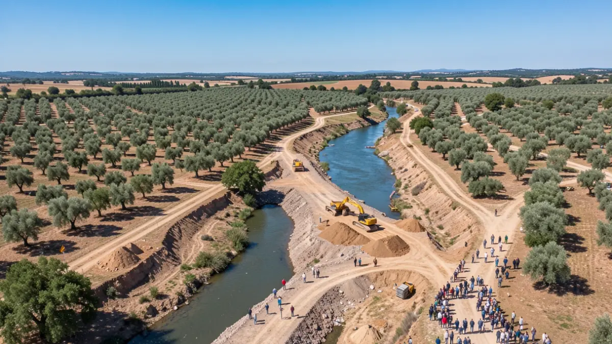 Generic image of renovation works in a rural riverside area in Portugal.