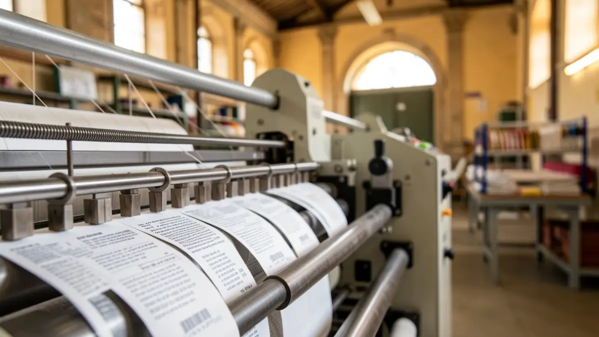 Production of textile labels in a factory in Guimarães.