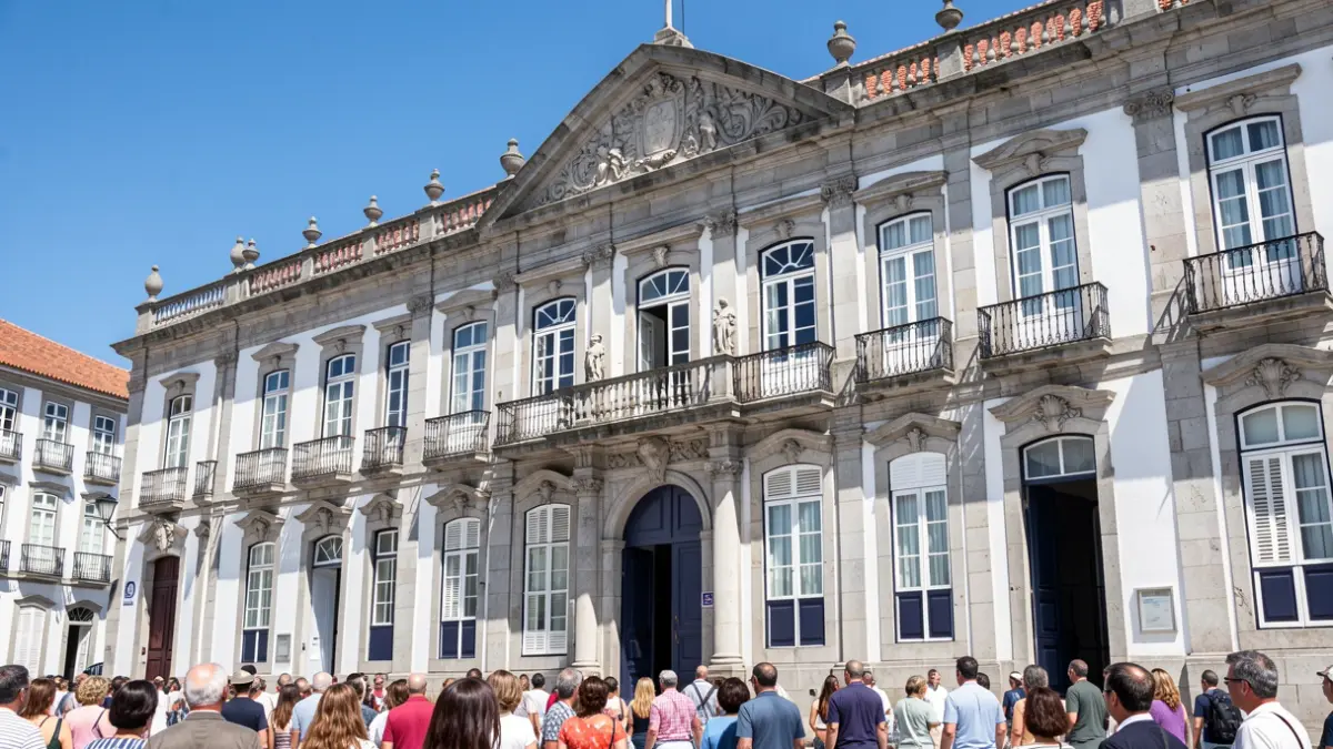Fachada de um edifício municipal em Sernancelhe.