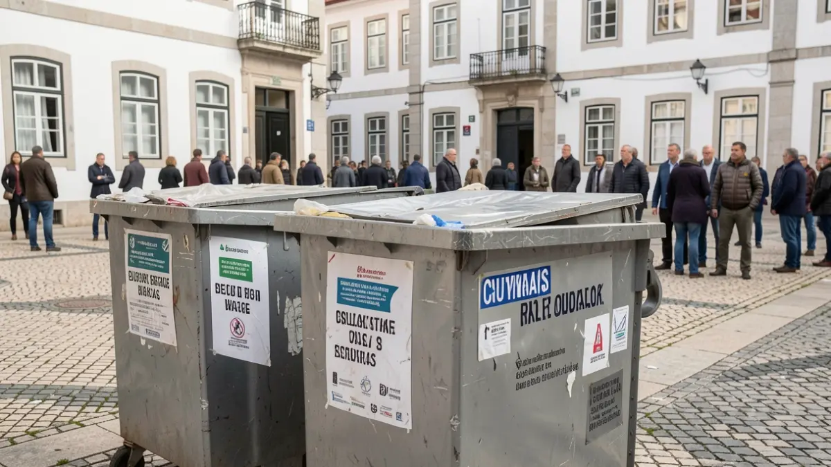 Generic image of industrial containers for bulky waste in Portugal.