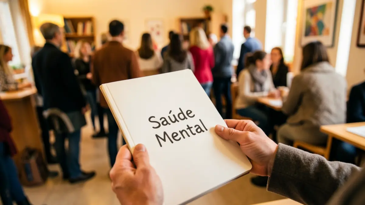 Generic image: with a blurred background of people in a community center.