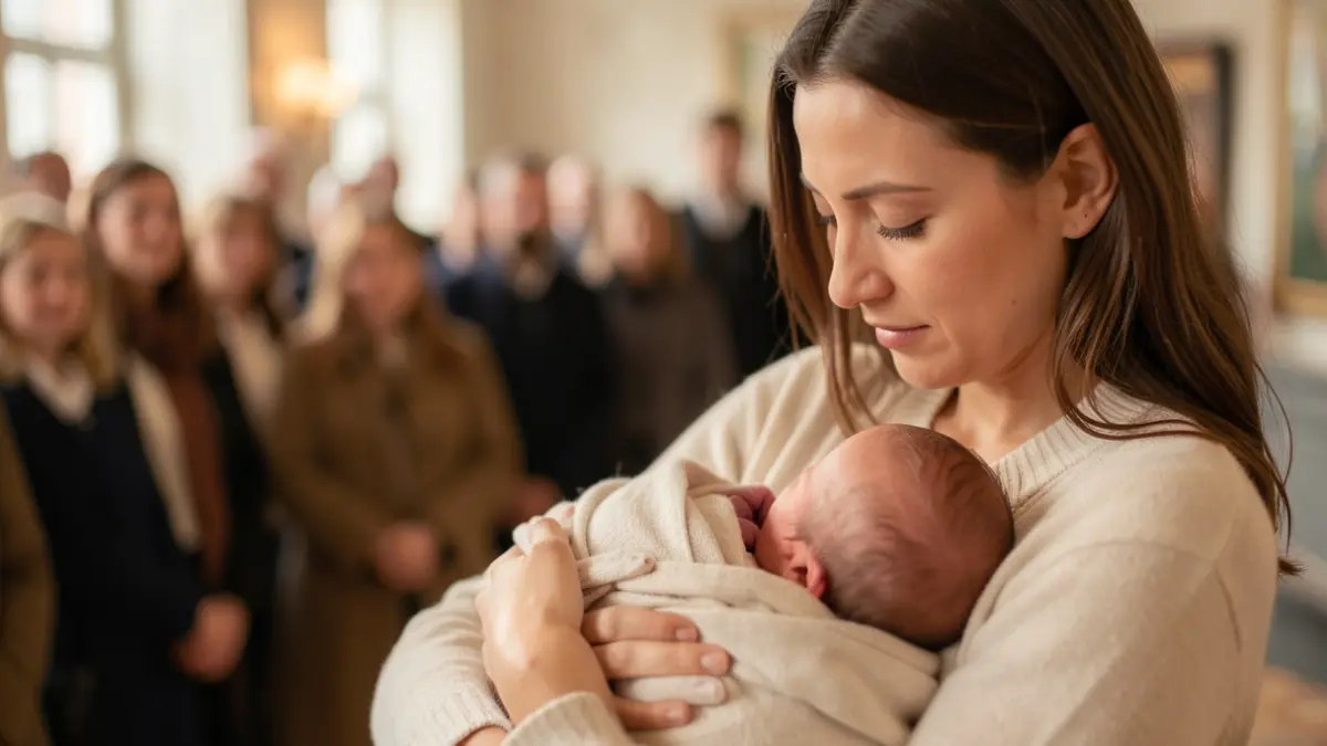 Imagem de uma mãe a segurar o seu bebé recém-nascido, com foco no vínculo e cuidado.