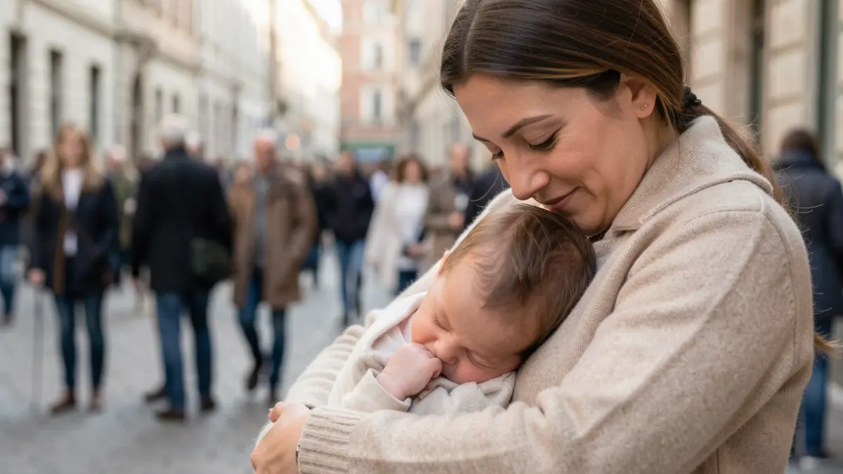 Imagen genérica de una madre amamantando a su bebé, con luz natural suave y una atmósfera de cariño.