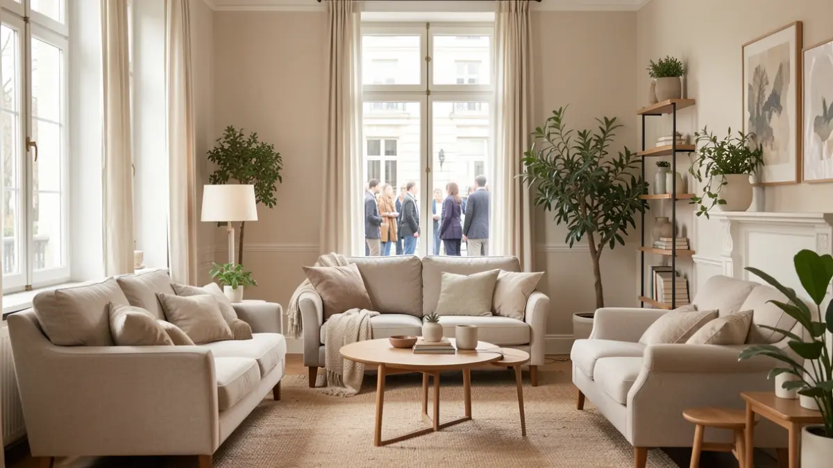 Generic image of a welcoming and tranquil space, with nature-inspired decor elements, designed for private and sensitive conversations.