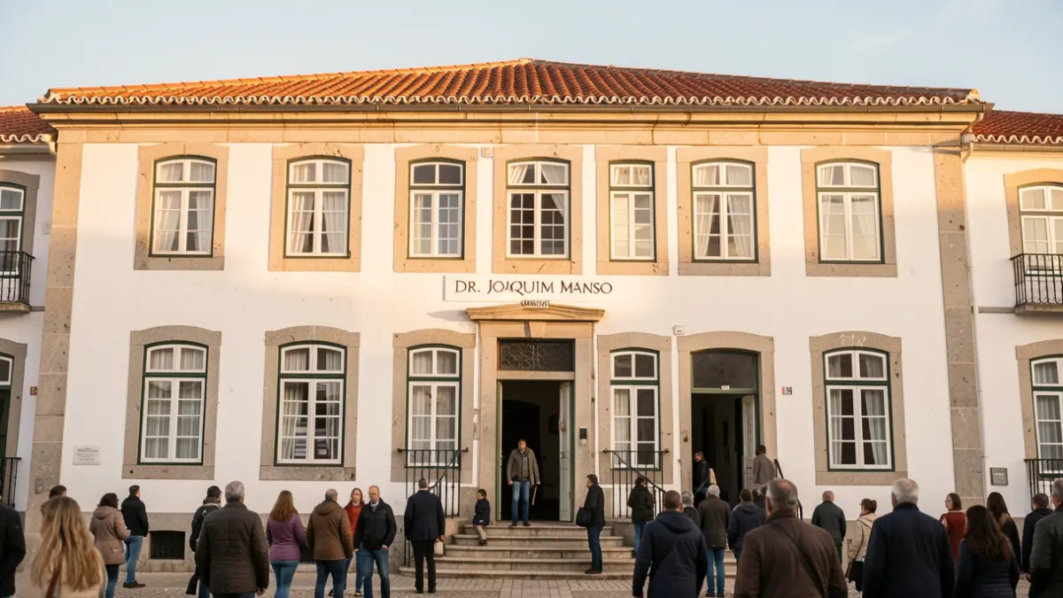 Imagem genérica de um museu com arquitetura tradicional portuguesa.