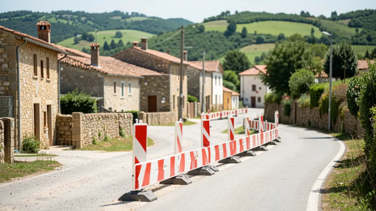 Generic image of safety barriers being installed on a winding municipal road in Portugal.